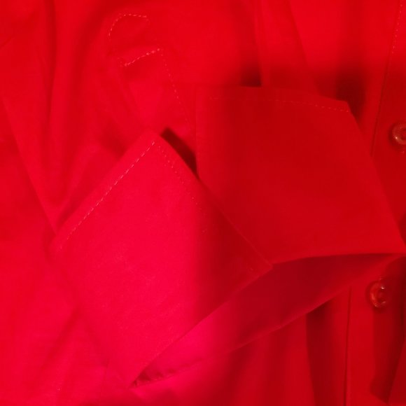 NWOT Red Button Down Blouse with Stretch - Picture 2 of 5